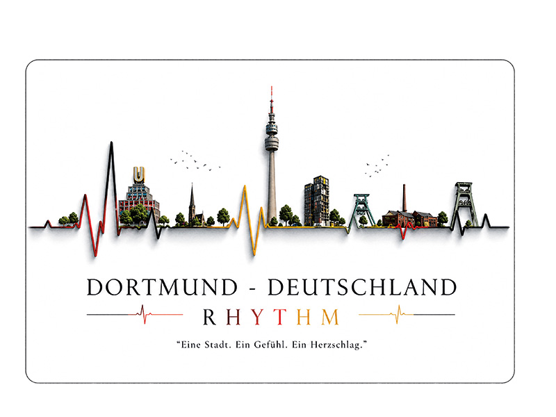 Souvenir Foto Magnet Dortmund aus Steingut 6x4,5cm