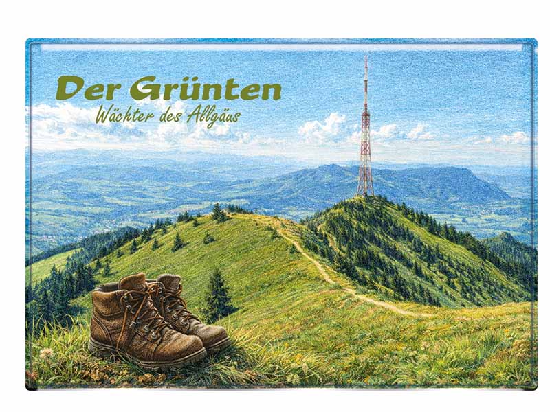 Souvenir Foto Magnet Grünten 9,5x6,5cm