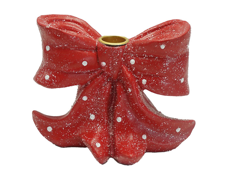 Schleife Kerzenhalter aus Poly 16x8x12,5cm    Schleife Kerzenhalter aus Poly 16x8x12,5cm