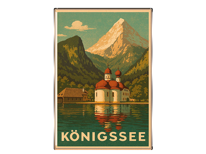 Souvenir Foto Magnet rechteckig Königssee 8x5,5cm Souvenir Foto Magnet rechteckig Königssee 8x5,5cm