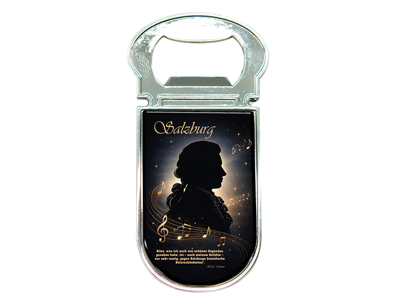 Souvenir Kapselheber Magnet Salzburg aus Metall 3x7cm