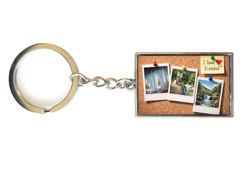 Souvenir Schlüsselanhänger Eistobel aus Metall 10x3cm