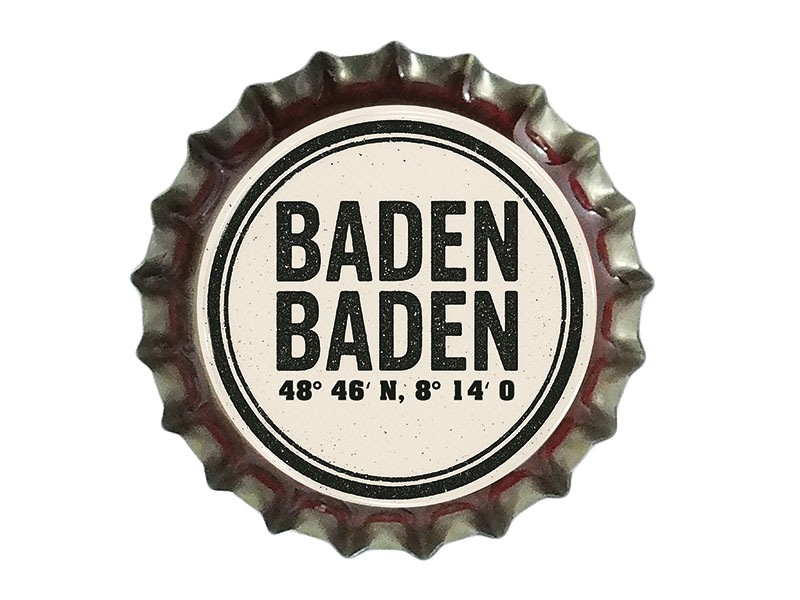 Souvenir Kronkorken Magnet Baden-Baden Ø3cm