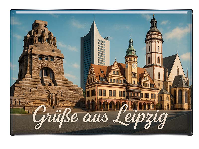 Souvenir Foto Magnet rechteckig Leipzig 8x5,5cm Souvenir Foto Magnet rechteckig Leipzig 8x5,5cm