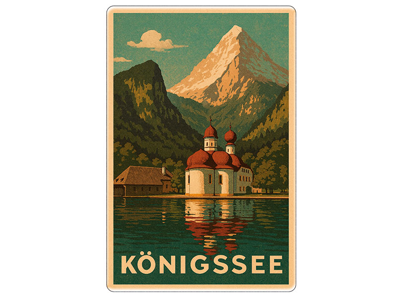 Souvenir Foto Magnet Steingut Königssee 6x4,5cm
