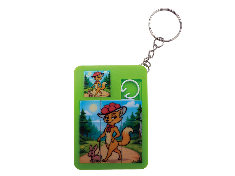 Schiebepuzzle Bollie mit Hase aus Kunststoff 7x0,5x5cm