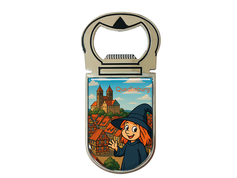 Souvenir Magnet Kapselheber aus Metall Quedlinburg 4x9cm Souvenir Magnet Kapselheber aus Metall Quedlinburg 4x9cm
