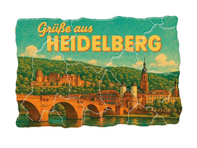 Souvenir Foto Kunststoff Magnet Heidelberg 8x5cm