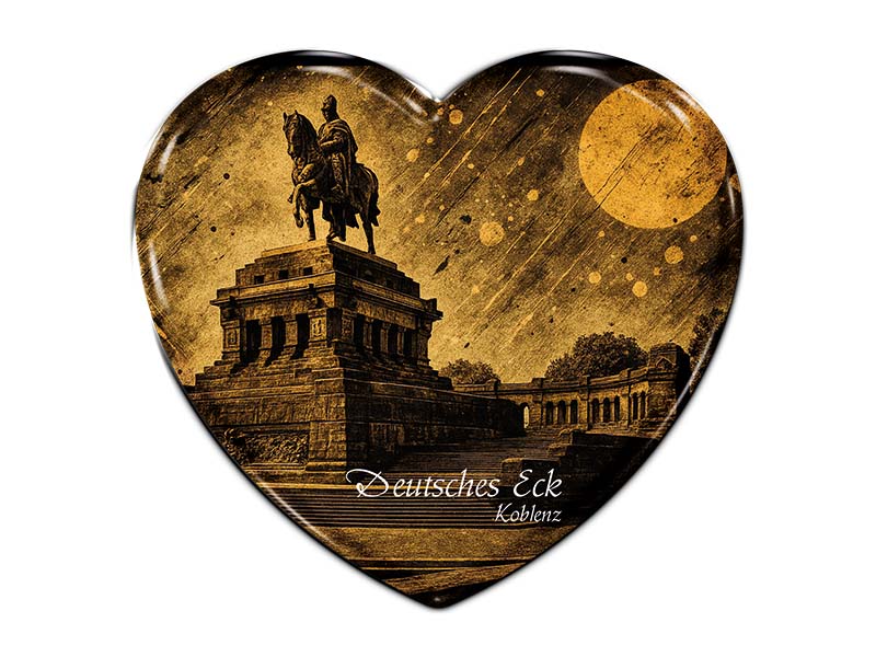Souvenir Foto Magnet Herz Koblenz 6,5x6cm