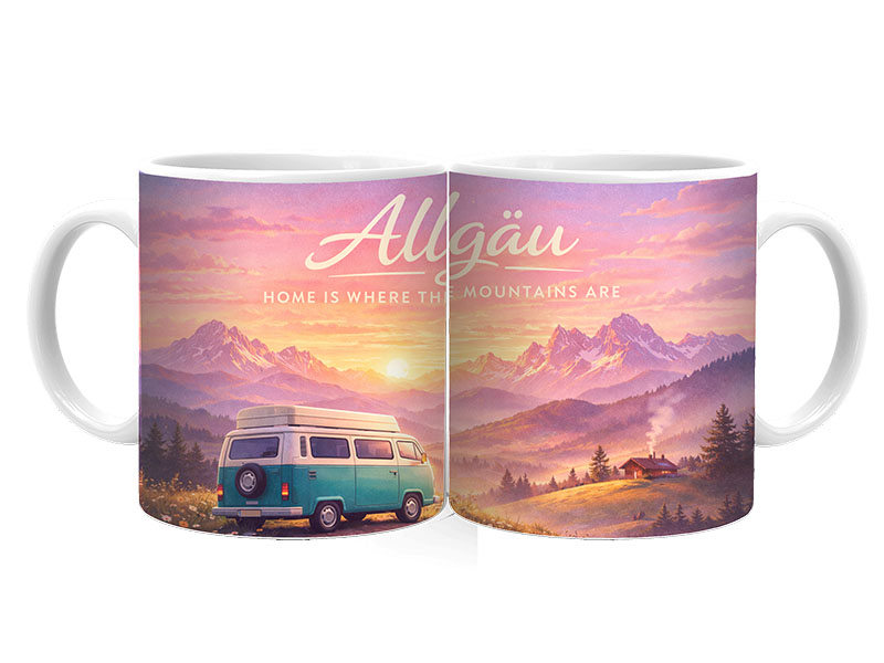 Souvenir ceramic mug  Allgau Ø8x9,5cm