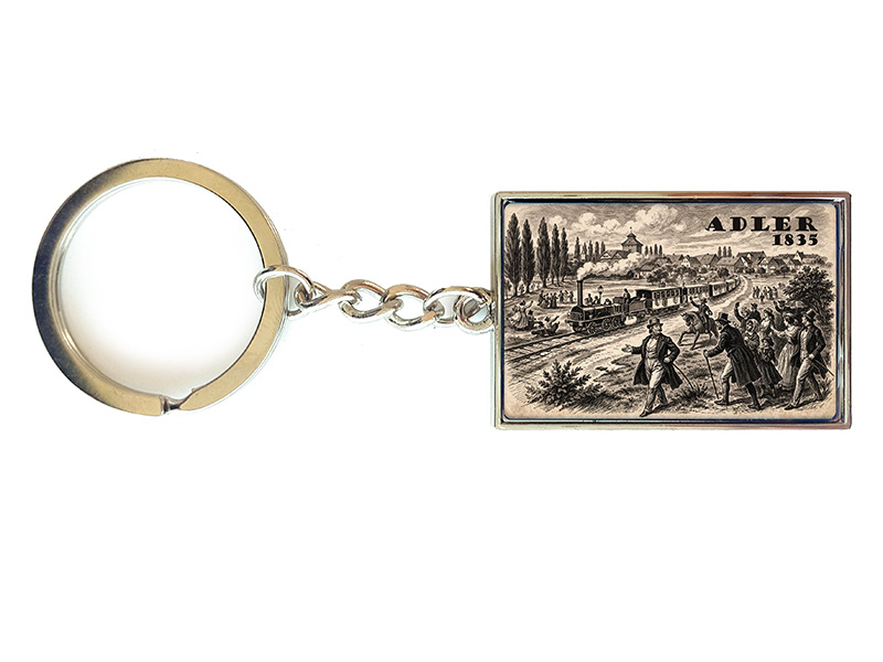 Souvenir Schlüsselanhänger Adler aus Metall 10x3cm
