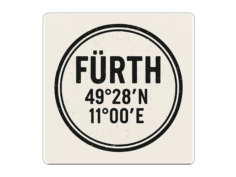 Souvenir stoneware coaster Fürth 10x10cm