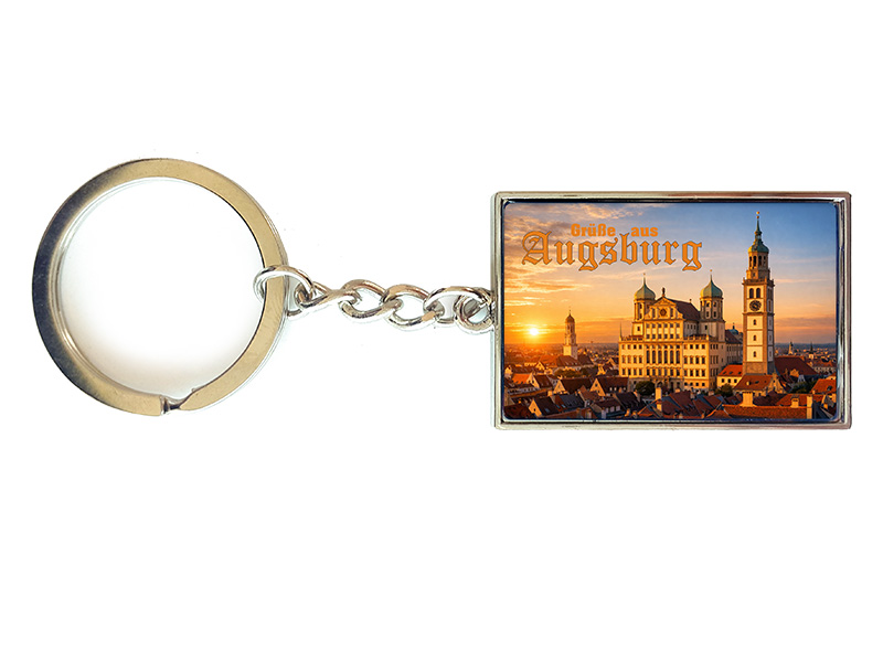 Souvenir Schlüsselanhänger Augsburg aus Metall 10x3cm