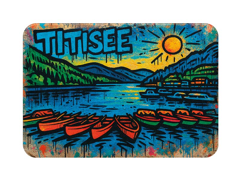 Souvenir Foto Kunststoff Magnet Titisee 8x5cm