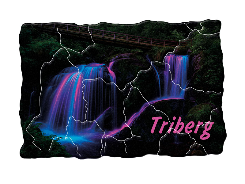 Souvenir Foto Kunststoff Magnet Triberg 8x5cm
