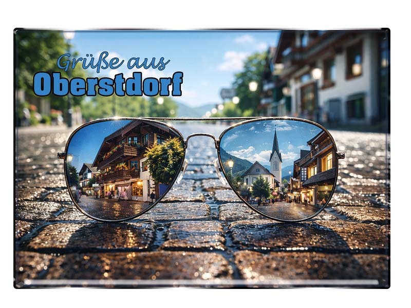 Souvenir Foto Magnet rechteckig Oberstdorf 5,5x8cm