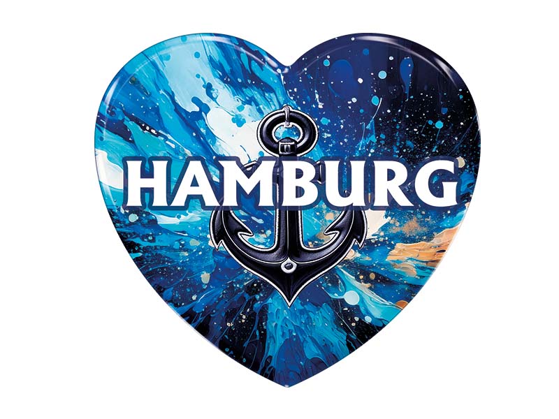 Souvenir Foto Magnet Herz Hamburg 6,5x6cm Souvenir Foto Magnet Herz Hamburg 6,5x6cm