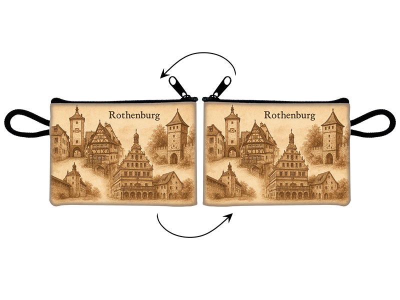 Souvenir Täschchen aus Kunstleder Rothenburg 11x8cm Souvenir Täschchen aus Kunstleder Rothenburg 11x8cm
