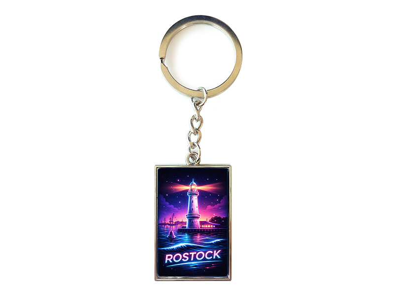 Souvenir Schlüsselanhänger Rostock aus Metall 10x3cm