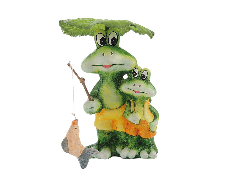 17467 Keramik Frosch m. Froschkind