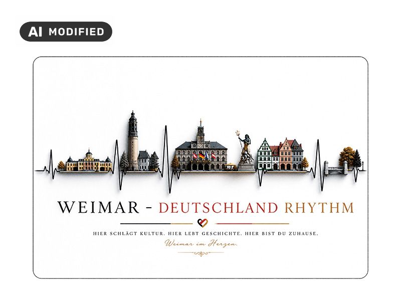Souvenir Foto Magnet Weimar aus Steingut 6x4,5cm