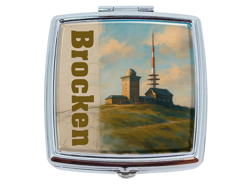 Souvenir Metall Pillendose Brocken 6x5,5cm