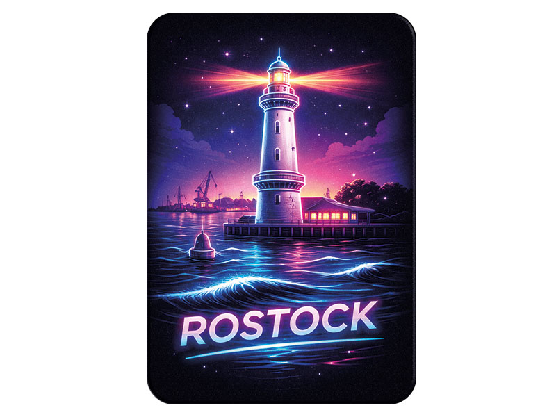 Souvenir Foto Magnet Rostock aus Kunststoff 8x5cm
