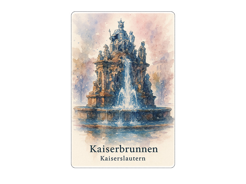 Souvenir stoneware magnet Kaiserslautern 6x4,5cm