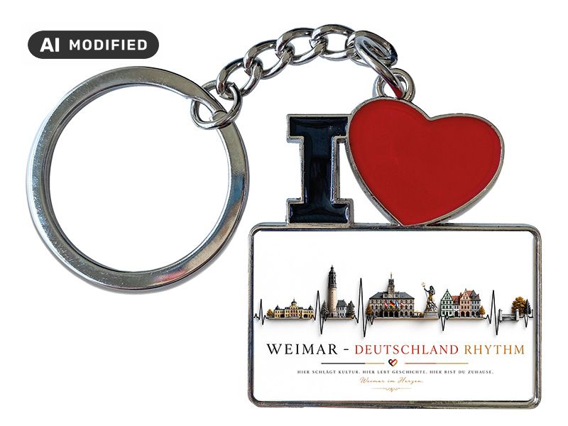 Souvenir Schlüsselanhänger Weimar aus Metall 11x4cm