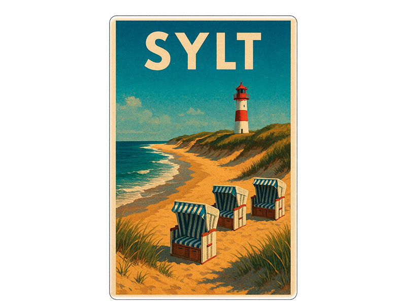 Souvenir Foto Magnet Steingut Sylt 6x4,5cm Souvenir Foto Magnet Steingut Sylt 6x4,5cm