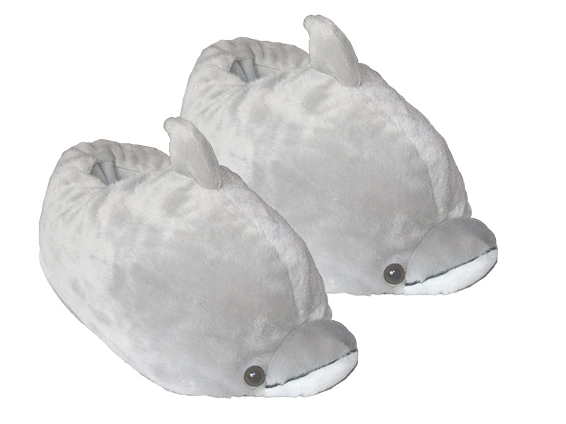 33030 Plüsch Hausschuhe Delfin Gr. XL