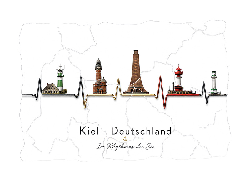 Souvenir Foto Magnet Kiel aus Kunststoff 8x5cm