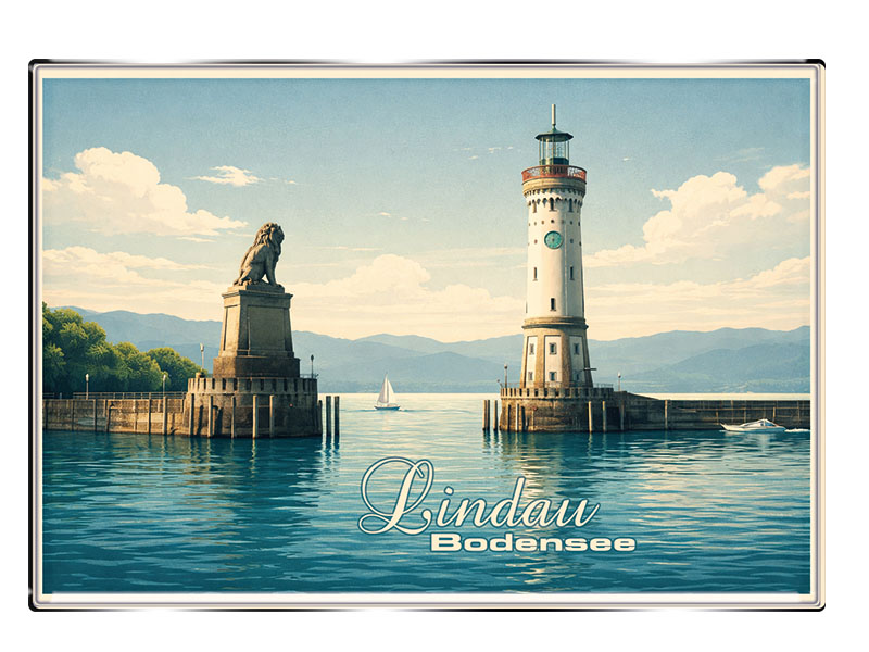 Souvenir Foto Magnet Lindau 8x5,5cm