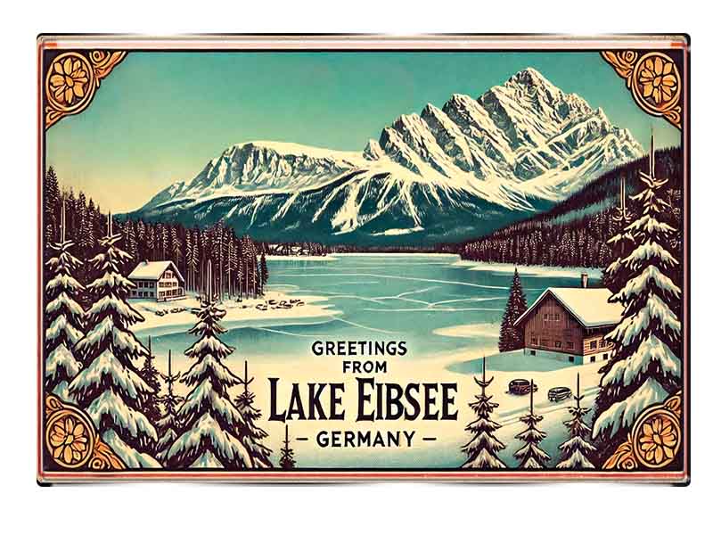 Souvenir Foto Magnet rechteckig Eibsee 8x5,5cm
