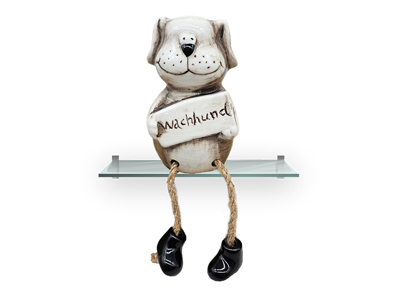 Kantenhocker Hund aus Porzellan 6x7x11cm   