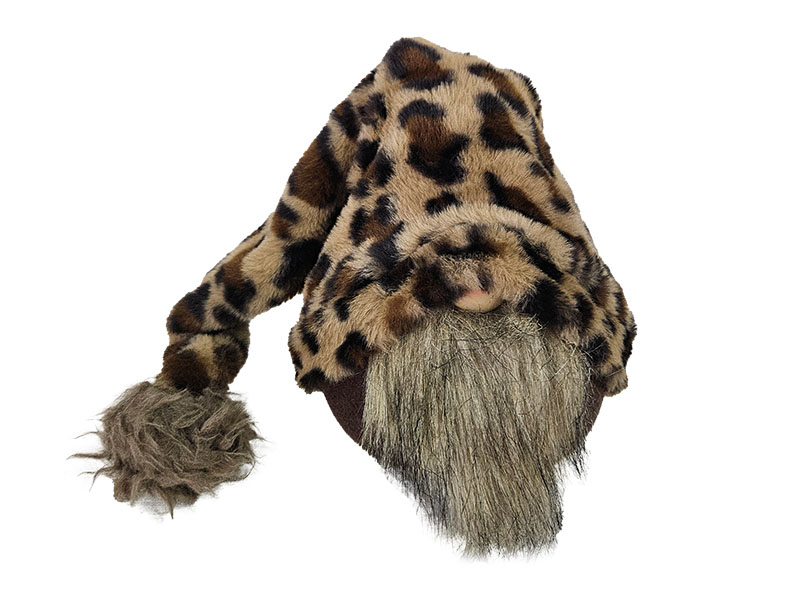 Wichtel mit Zipfelmütze im Leopardendesign 15x15x54cm   