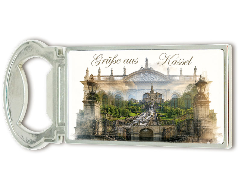 Souvenir Kapselheber Magnet Kassel aus Metall 3x9cm