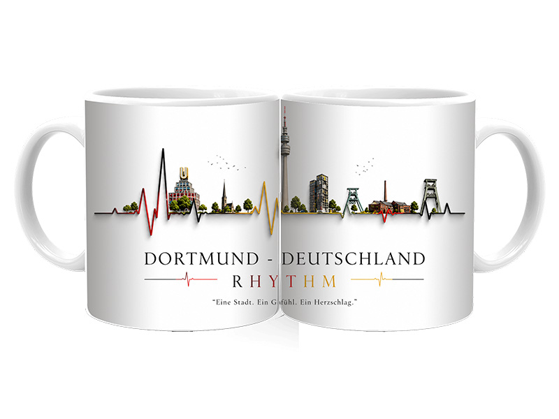 Souvenir Foto Tasse Dortmund aus Keramik Ø8x9,5cm