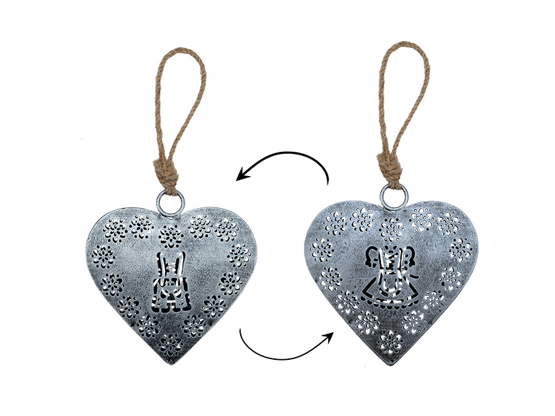 Herz aus Metall 12x1,5x12cm   