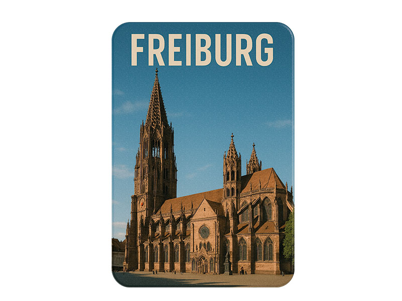 Souvenir Foto Kunststoff Magnet Freiburg 8x5cm
