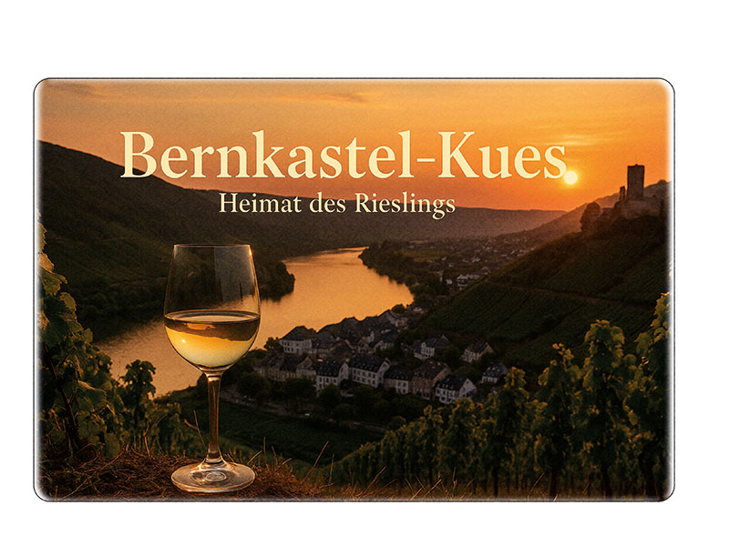 Souvenir Foto Magnet Bernkastel-Kues aus Steingut 6x4,5cm