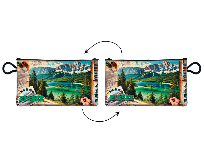 Souvenir Täschchen aus Kunstleder Eibsee 18x9cm Souvenir Täschchen aus Kunstleder Eibsee 18x9cm