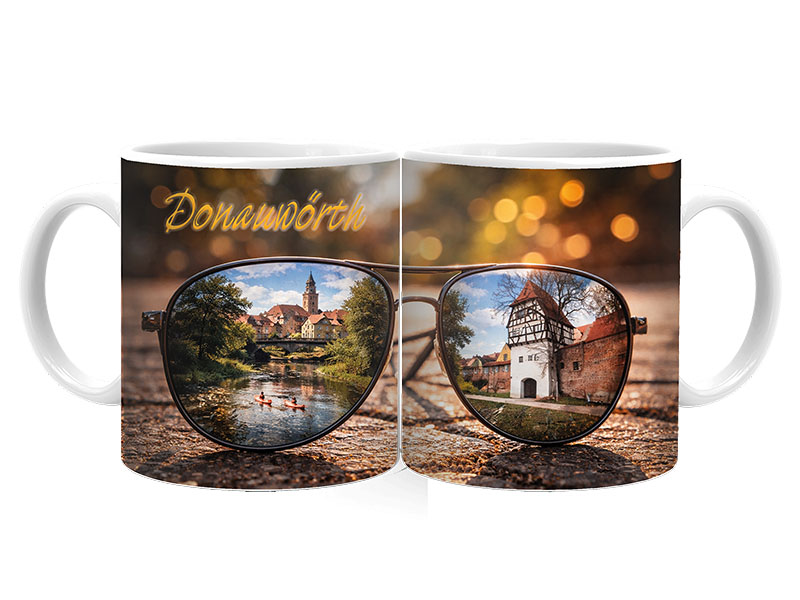Souvenir Foto Tasse Donauwörth aus Keramik Ø8x9,5cm