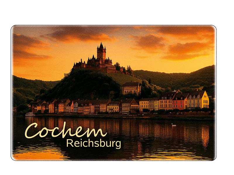 Souvenir Foto Magnet Steingut Cochem 6x4,5cm