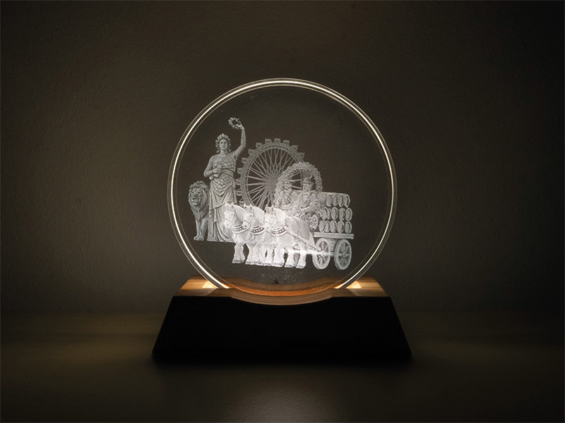 Tischlampe München aus Glas 8,5x4x9cm, mit LED