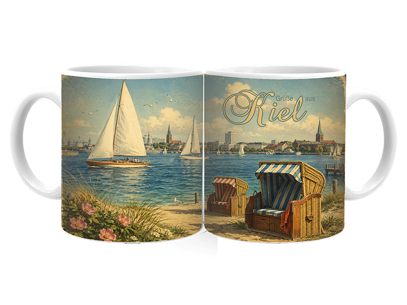 Souvenir ceramic mug Kiel Ø8x9,5cm