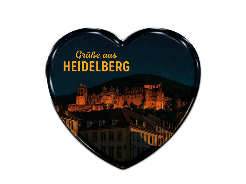 Souvenir Foto Magnet Herz Heidelberg 4x4cm