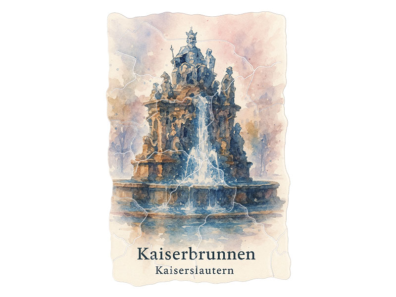 Souvenir plastic magnet mosaic Kaiserlautern 8x5cm
