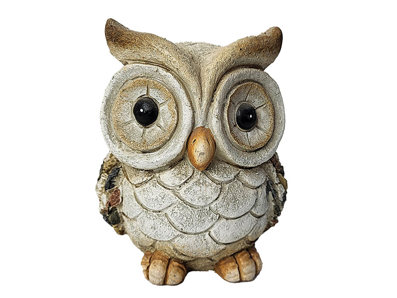 Eule aus Poly in Steinoptik 11x10x14cm    Eule aus Poly in Steinoptik 11x10x14cm