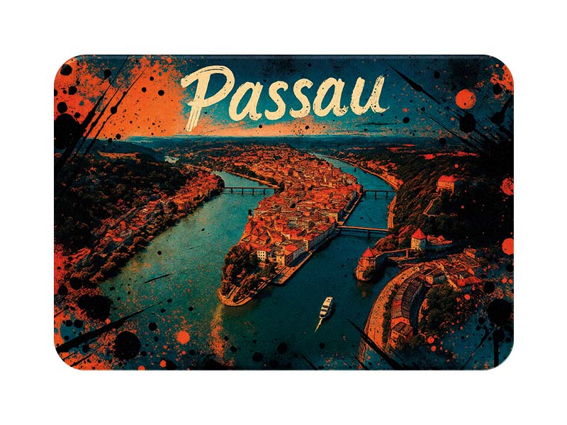 Souvenir Foto Kunststoff Magnet Passau 8x5cm Souvenir Foto Kunststoff Magnet Passau 8x5cm